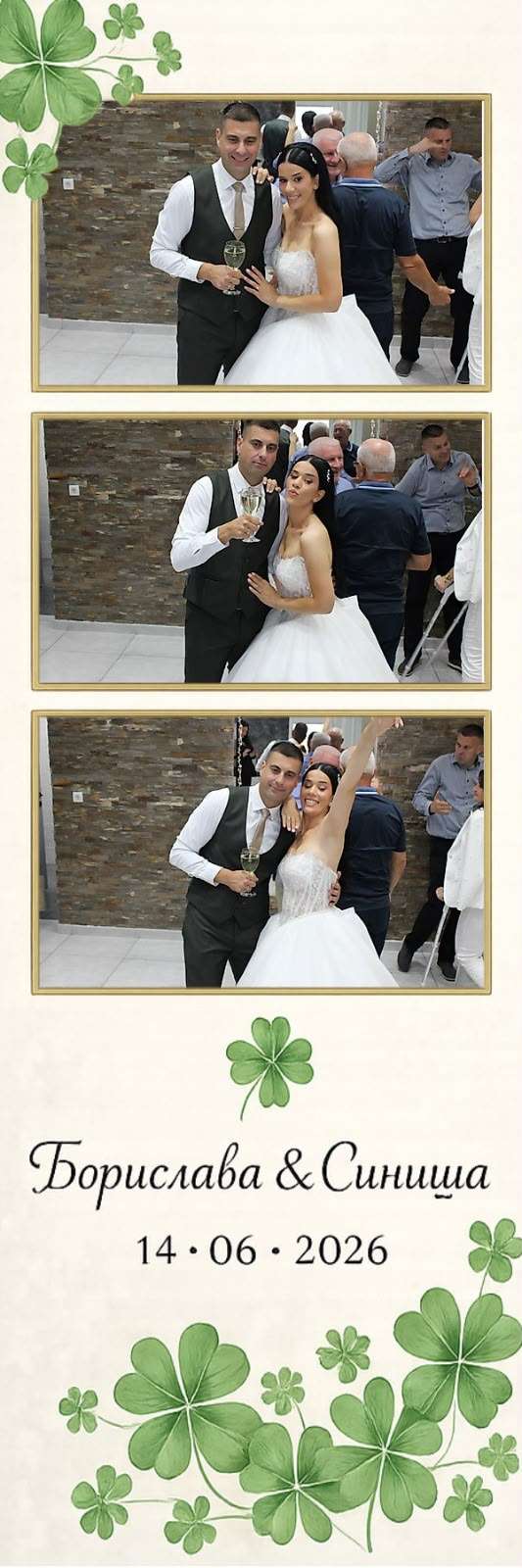 Photobooth traka sa svadbe Borislave i Siniše, 14. 6. 2026.